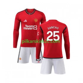 Koszulka Manchester United Sancho 25 Dziecięca Główna 2023/24 Koszulki Piłkarskie(L/S)
